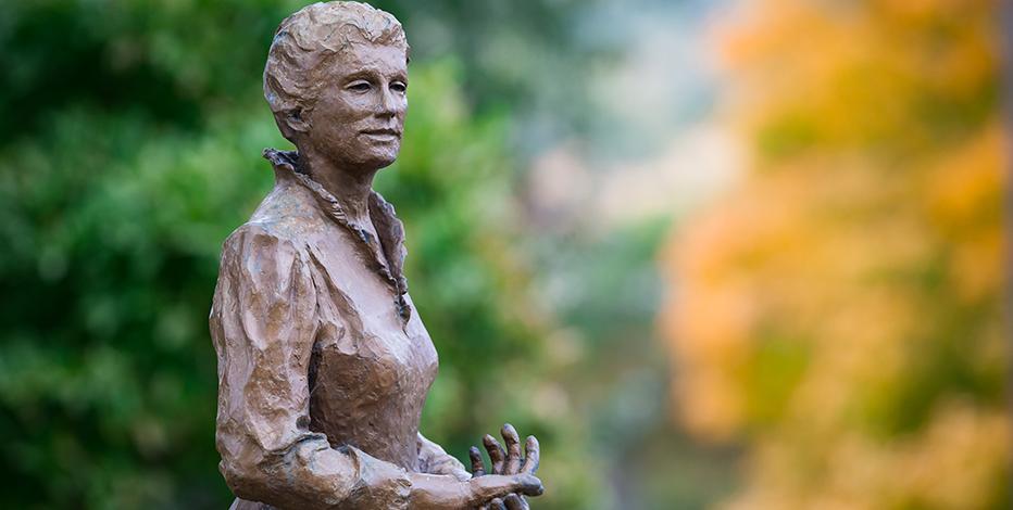 A statue of Catherine McAuley on MMU campus